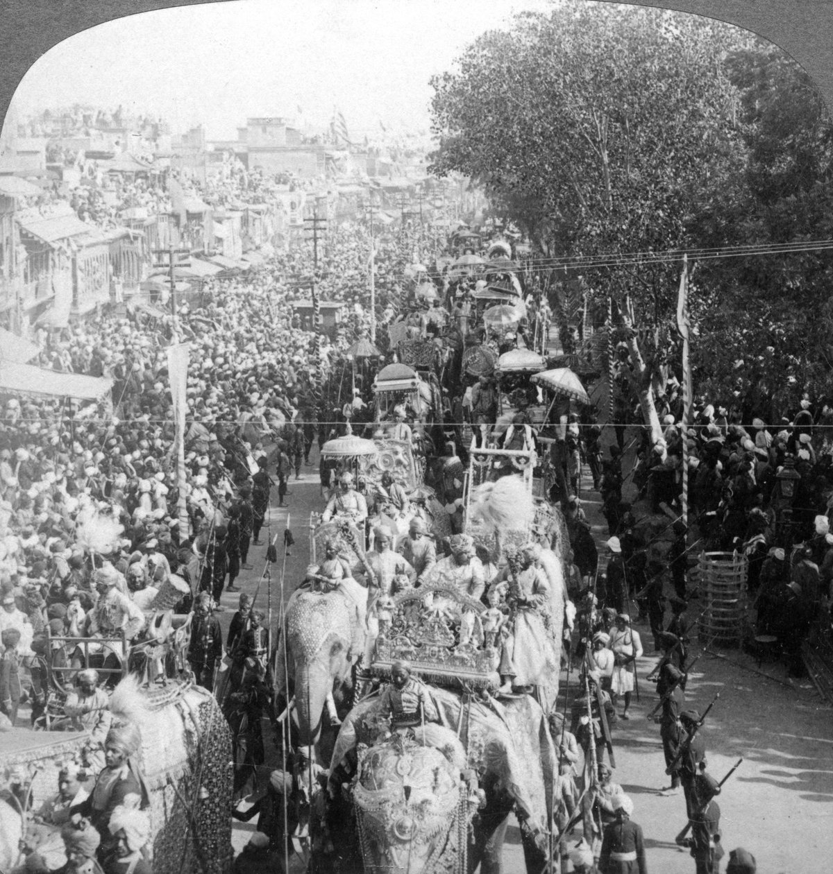 伟大的杜巴大游行，印度德里，1903年。 作者 安德伍德和安德伍德