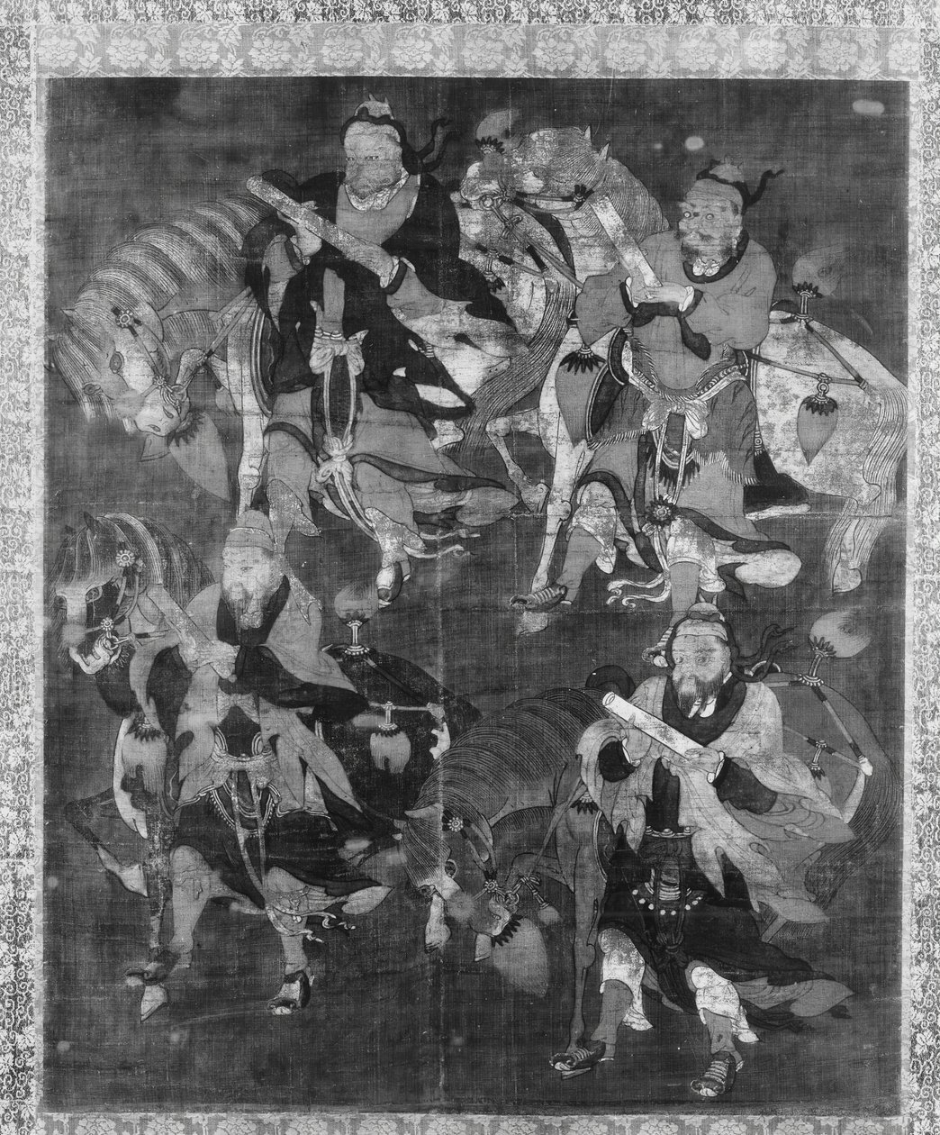 四个带马的神灵。 作者 身份不明。