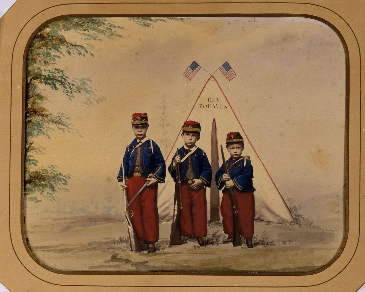 三个穿 Zouave 服装的男孩 作者 未确认