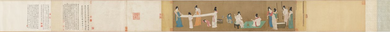 法院女士准备新编织的丝绸 作者 不明