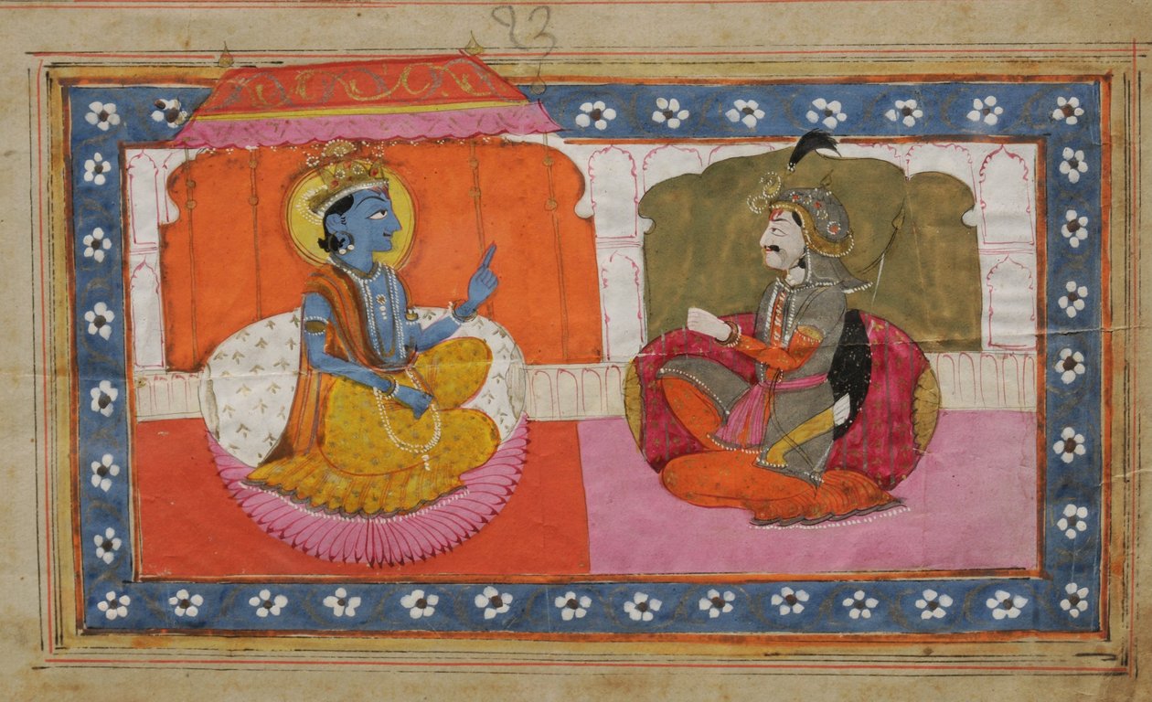 Sri Krishna将Gita Upadesh传给Arjun 作者 不明