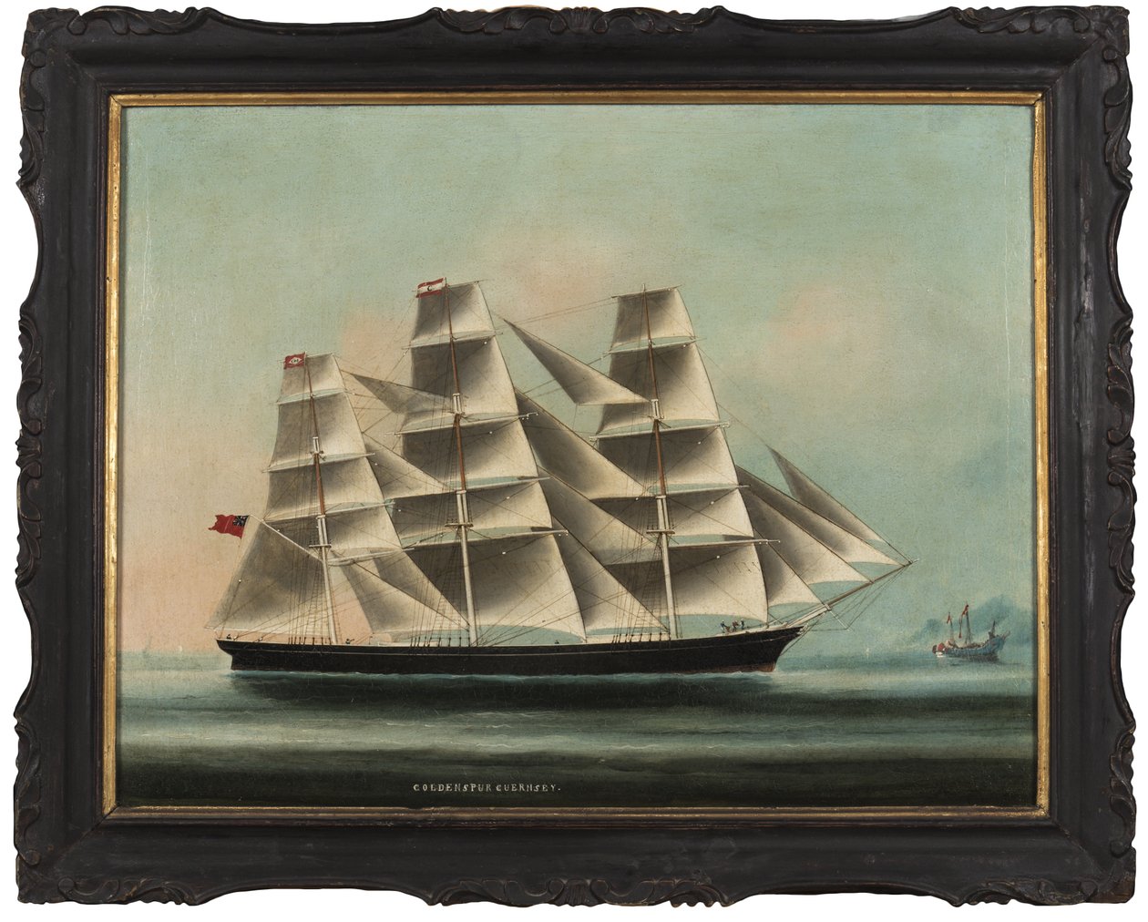 Golden Spur Guernsey：中国贸易快船飞行中国国旗以保护，c.1872 作者 未知未知