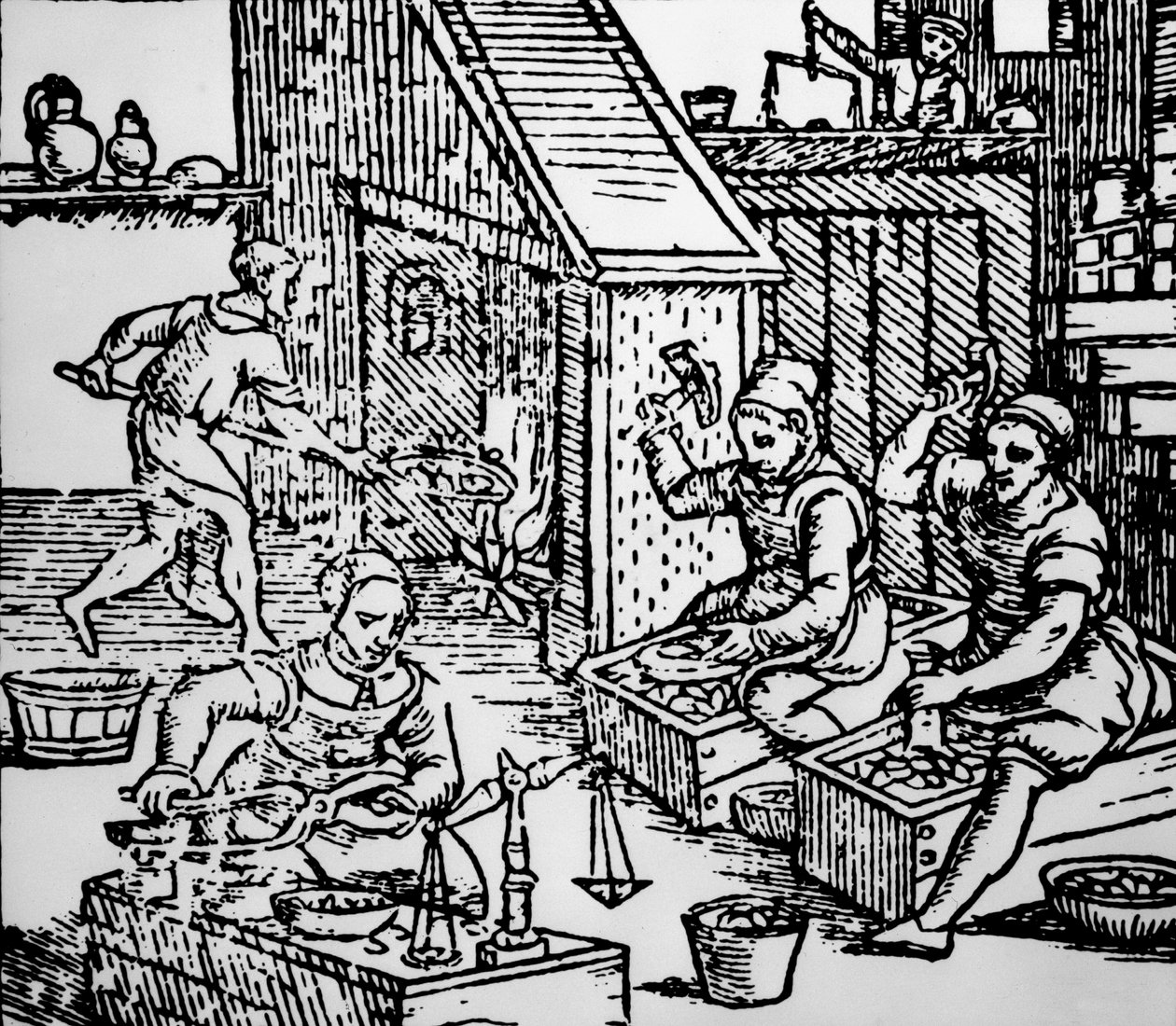 用手持工具铸造硬币，c.1550 作者 未知未知
