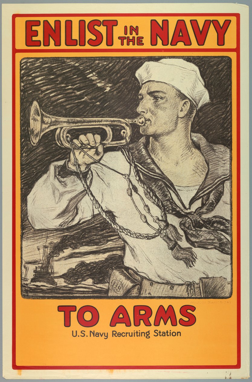 海报，1917年加入海军 作者 不明