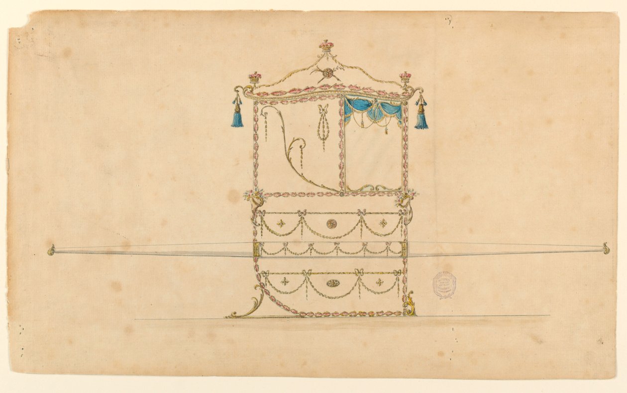 绘图，轿车椅子项目，1770-75 作者 不明