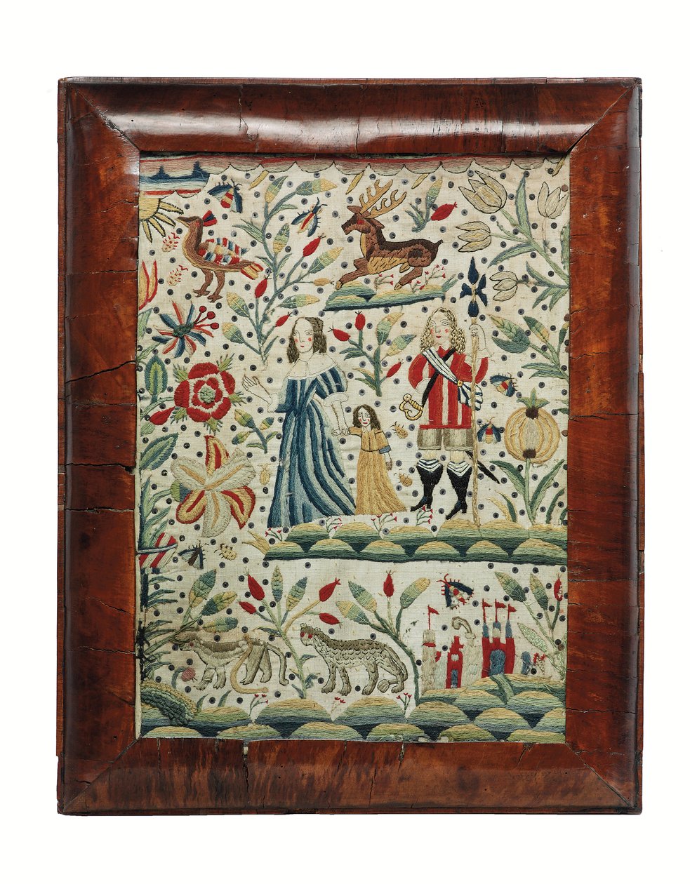 威廉和玛丽的针线画，约1690年（亚麻和羊毛） 作者 未知艺术家