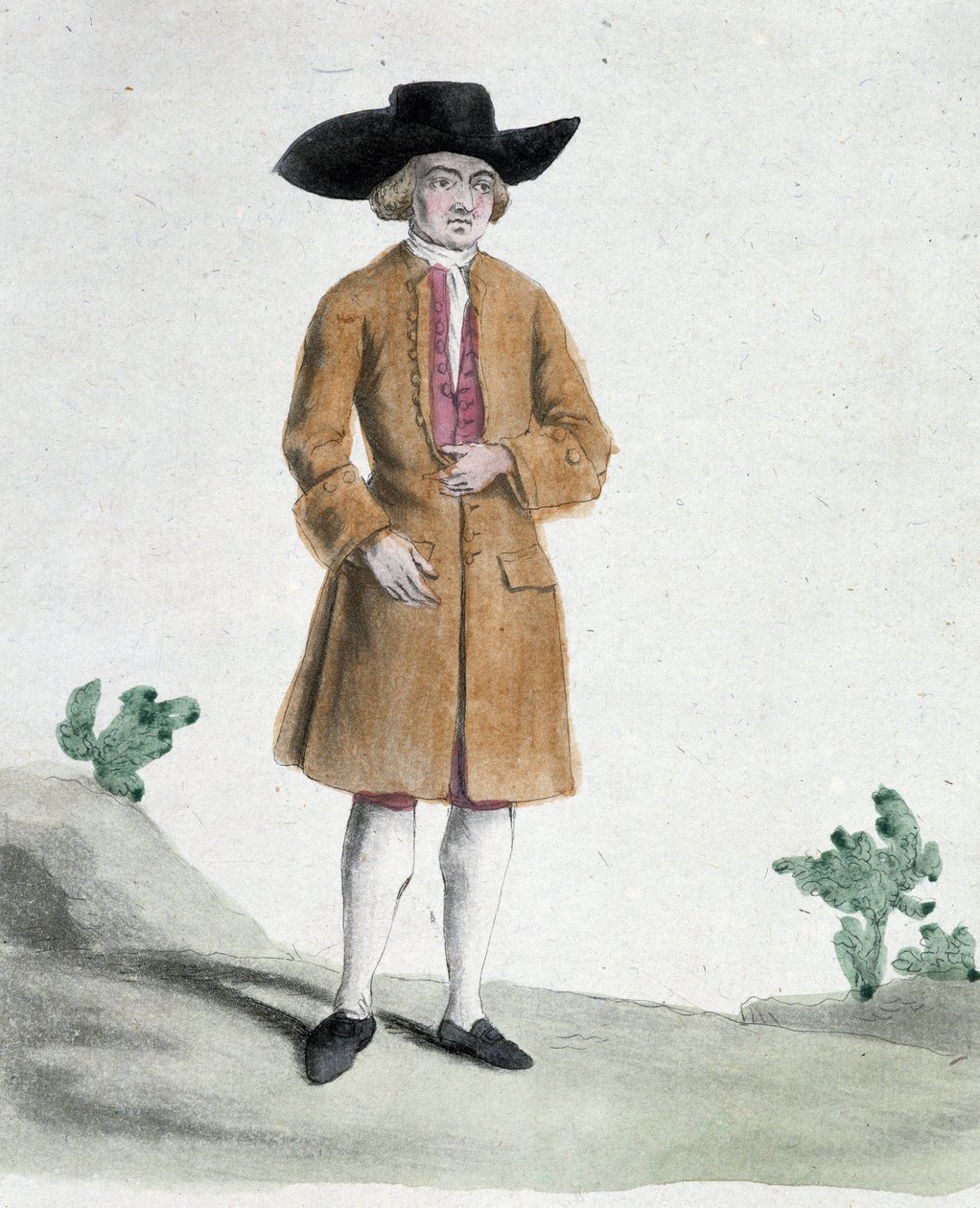 A quaker - drawing, deb. 19th century 作者 未知艺术家