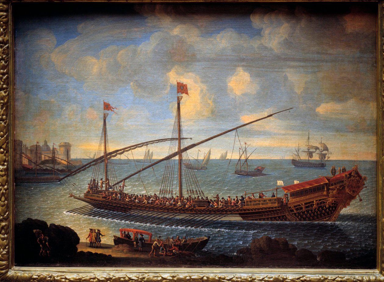 返回港口的皇家厨房 这是建于 1679 年的“法兰西皇家”。17 世纪的匿名绘画。 巴黎，海洋博物馆 作者 未知艺术家