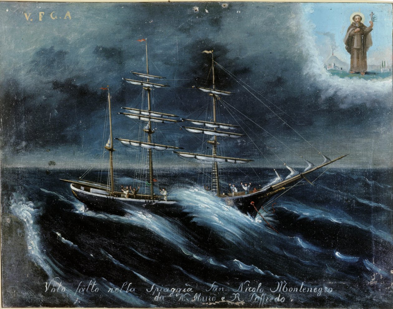 A schooner about to fail. 作者 未知艺术家