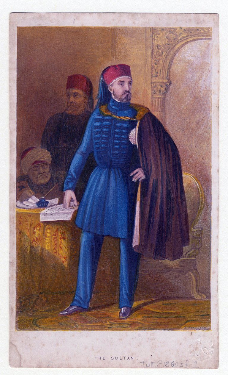 Abdulmecid Ier (Abdul Medjid, Abdul-Medjid) - Sultan Abduelmecid I (1823-1861) - 匿名 - 1850 - 彩色石版画 - 私人收藏 作者 未知艺术家
