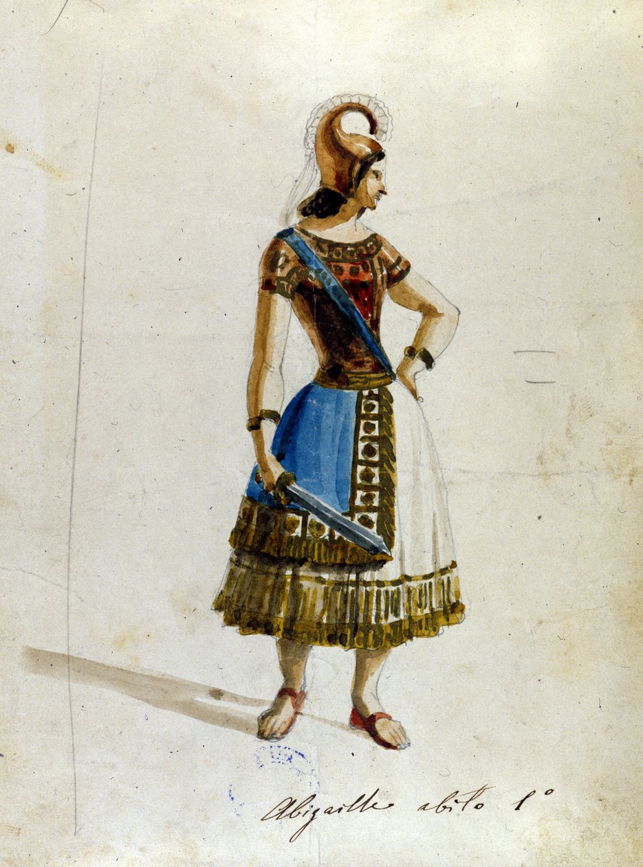 朱塞佩·威尔第 (1813 - 1901) 歌剧中的 Abigaille 服装，“” Nabucco”””最初称为“” Nabucodonosor”” 斯卡拉博物馆 作者 未知艺术家