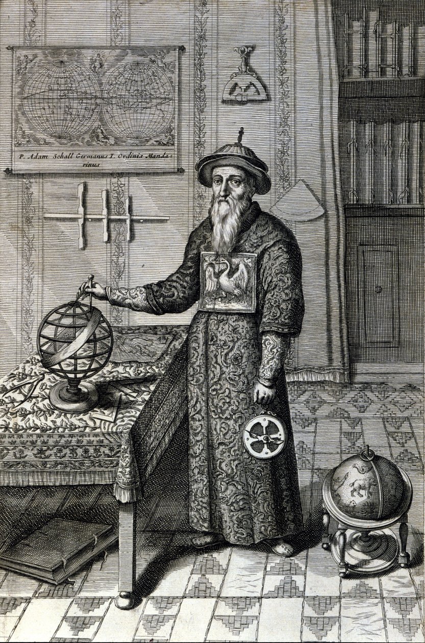 Adam Schall，天文学家（1592-1666）在北京天文台穿着普通话服装，在 Athanase Kircher（或 Athanasius Kircheri）的“中国”中 作者 未知艺术家