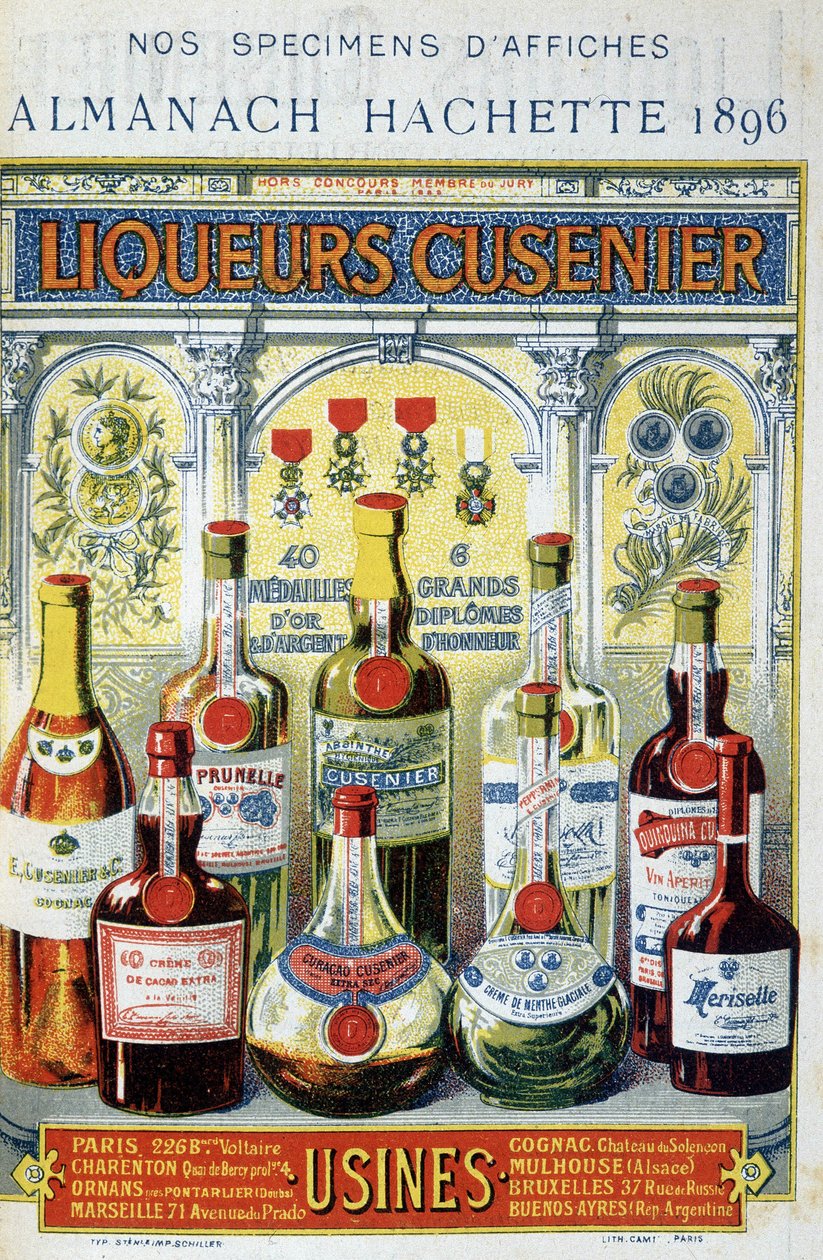 Cusenier 利口酒的广告海报 作者 未知艺术家
