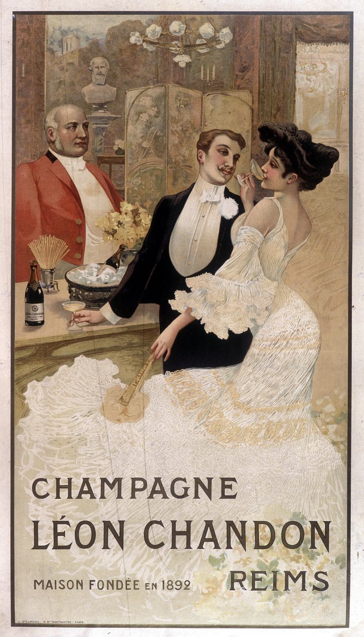 Léon Chandon香槟酒的广告海报，19世纪末 作者 未知艺术家