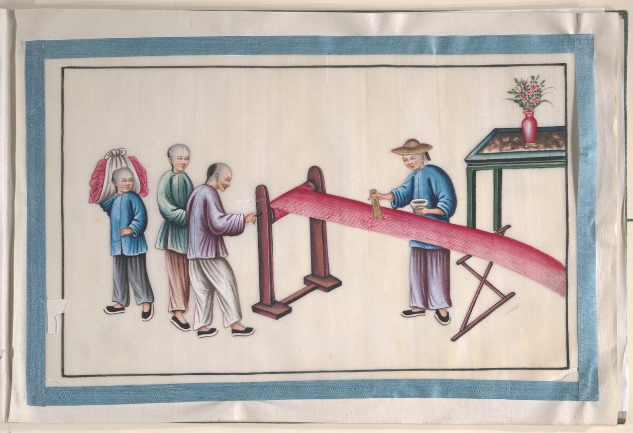 包含 12 幅制作丝绸人物画的画册 作者 未知艺术家