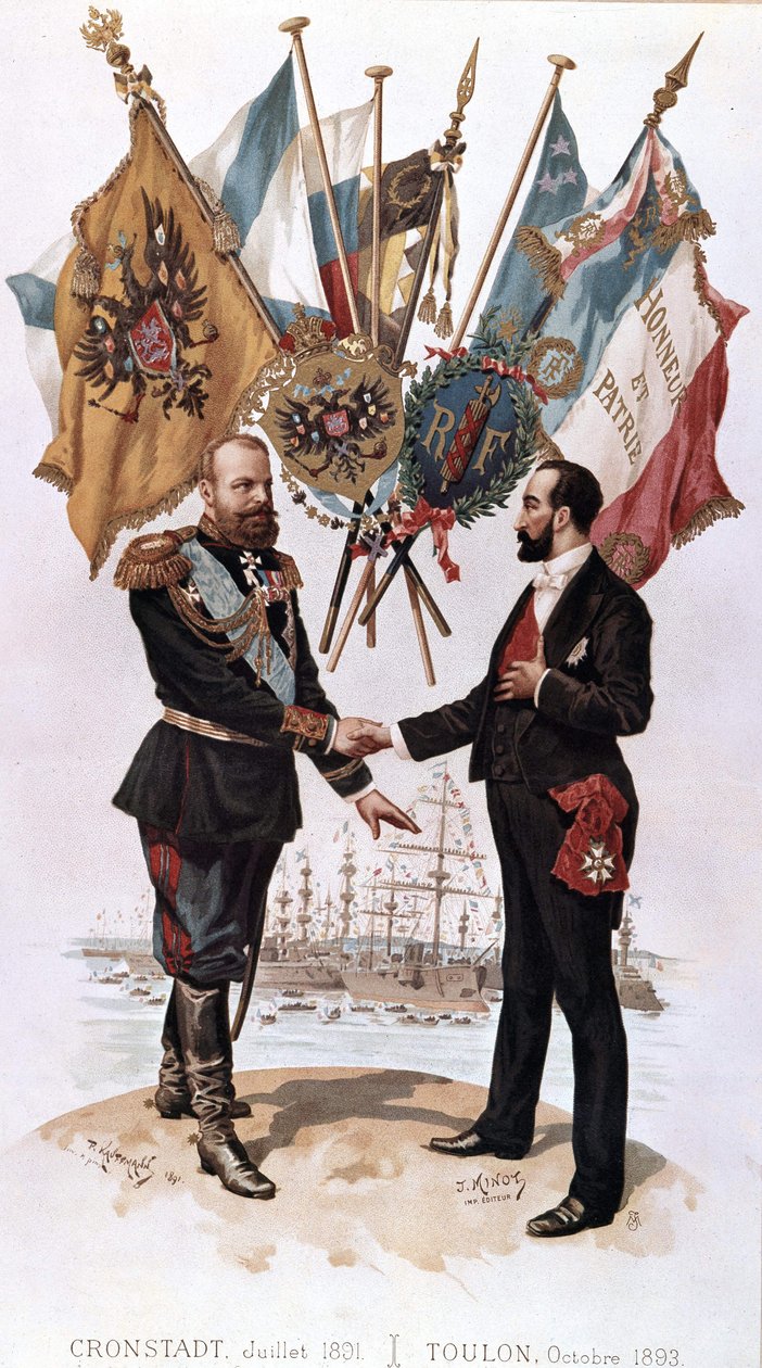 亚历山大三世在签署法俄贸易协定时（喀琅施塔得1891-土伦1893），比安切蒂收藏 作者 未知艺术家