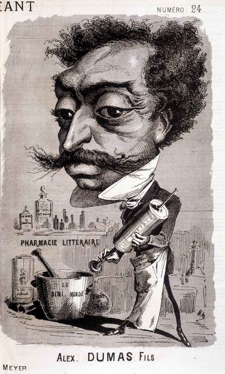 大仲马菲尔斯和他的“文学药房”——在 02/08/1868 的“”Le Géant”中 作者 未知艺术家