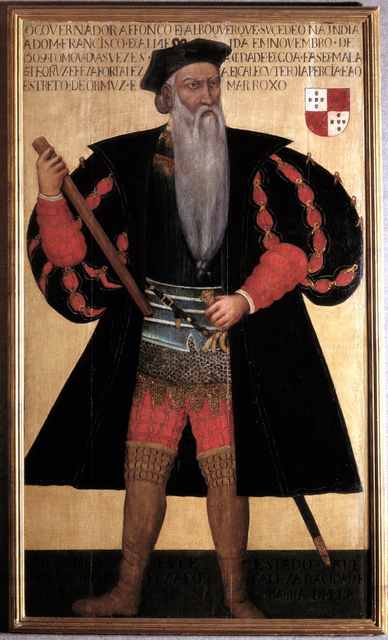 Alphonse (Alfonso or Afonso) de albuquerque (1453-1515) 葡萄牙航海家和探险家的伟大肖像。 16世纪绘画。 里斯本，Musee National D