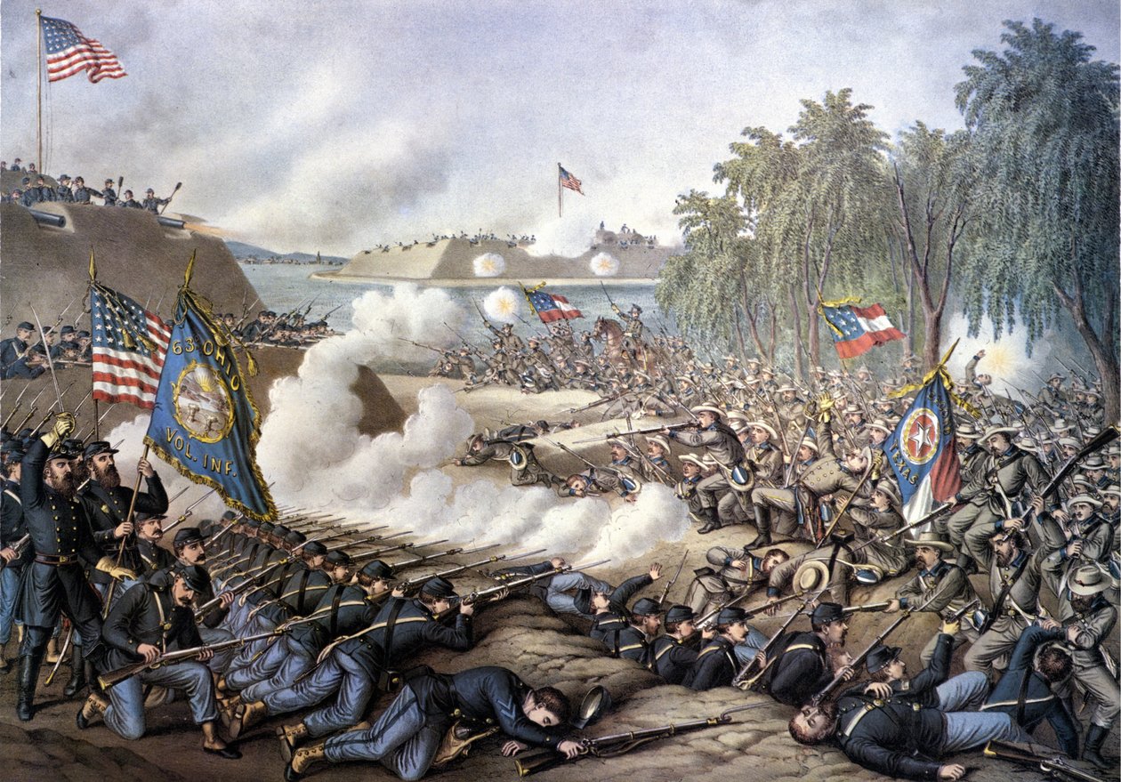 美国内战（1861 - 1865年）。科林斯第一战（密西西比州）4月29日至6月10日 作者 未知艺术家