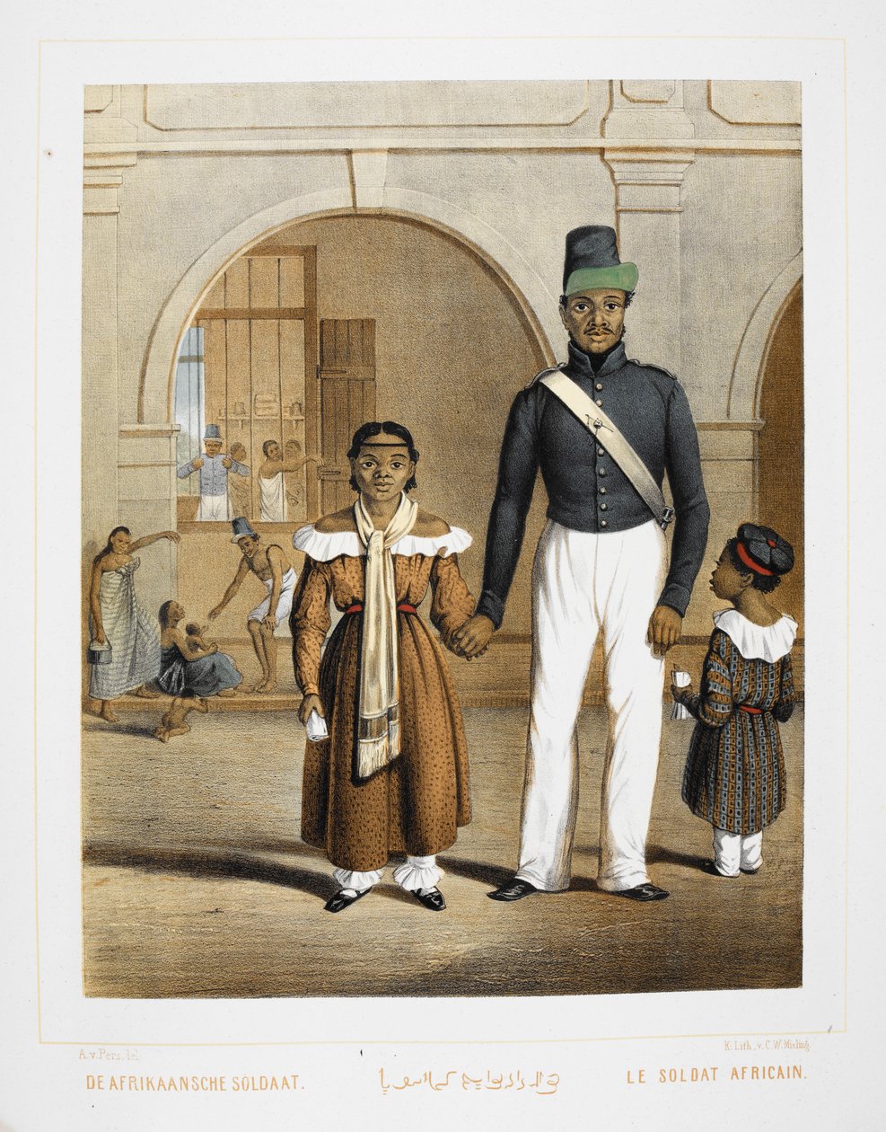An African soldier with his family. Inhabitants of Indonesia.   1453836   zh       chinese Successfully Translated  Original: Rooftops, Pont-Aven, Brittany Translat: Rooftops, Pont-Aven, Brittany 1408676 zh chinese Successfully Translated Original: Tales f 作者 未知艺术家