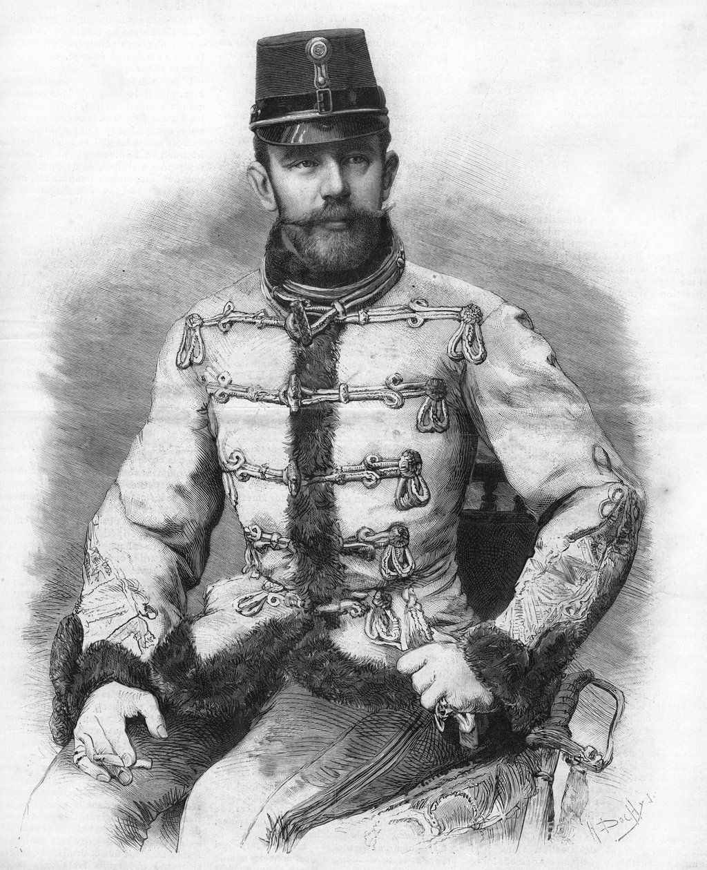哈布斯堡大公罗多尔夫（1858-1889），奥地利王储。1889年的版画。 作者 未知艺术家