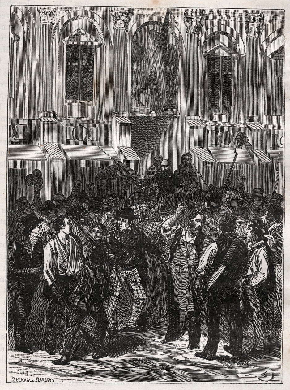 Armand Barbes，法国革命者（1809-1870），在1839年5月12日被捕前--1882年的雕刻，载于 "Histoire de dix ans: 1830-1840" Louis-Blanc（1811-1882）。 作者 未知艺术家