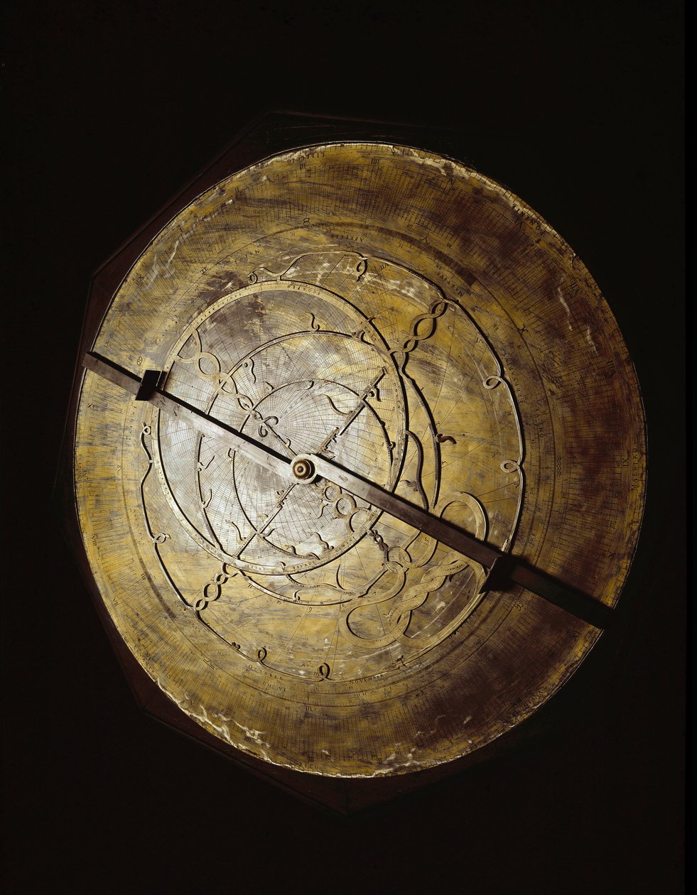 属于天文学家伽利略（Galilei）（1564-1642）的研究用星盘。佛罗伦萨，科学史研究所和博物馆。 作者 未知艺术家