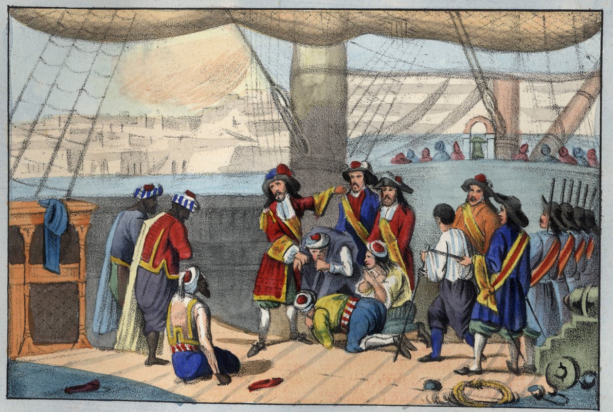 1682年8月：杜肯对阿尔及尔的轰炸。(Abraham, Marquis Duquesne 作者 未知艺术家