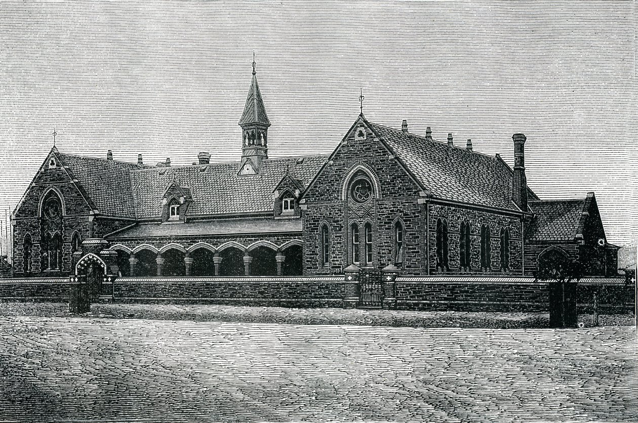 澳大利亚：阿德莱德公立学校，约 1885 年（雕刻） 作者 未知艺术家