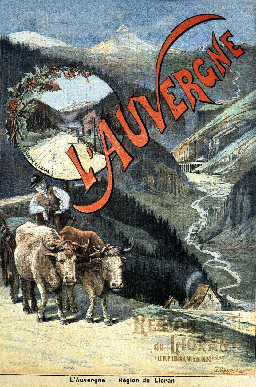 Auvergne 山脉，Lioran 地区，旅游广告，19 世纪后期 作者 未知艺术家