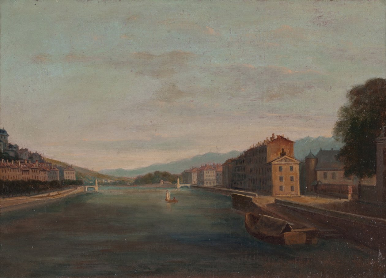 格勒诺布尔伊泽尔河岸 1864 年（布面油画） 作者 未知艺术家