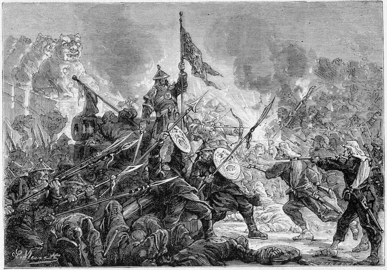 Palikao 之战：在法英远征军面前击败满族军队，21/09/1860 - 作者 未知艺术家