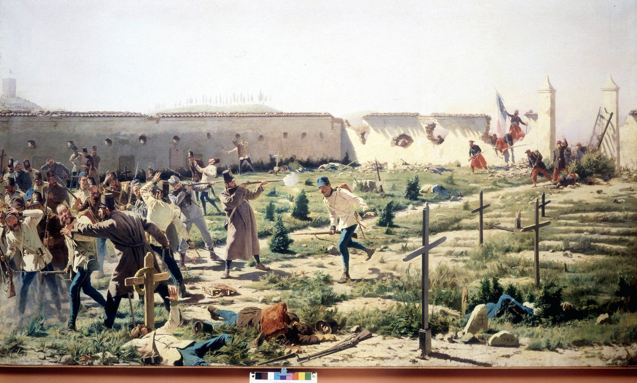 1859 年 6 月 24 日，伦巴第大区索尔费里诺之战与法国-撒丁岛和奥地利军队交战。 Museo del Risorgimento。 米兰 作者 未知艺术家