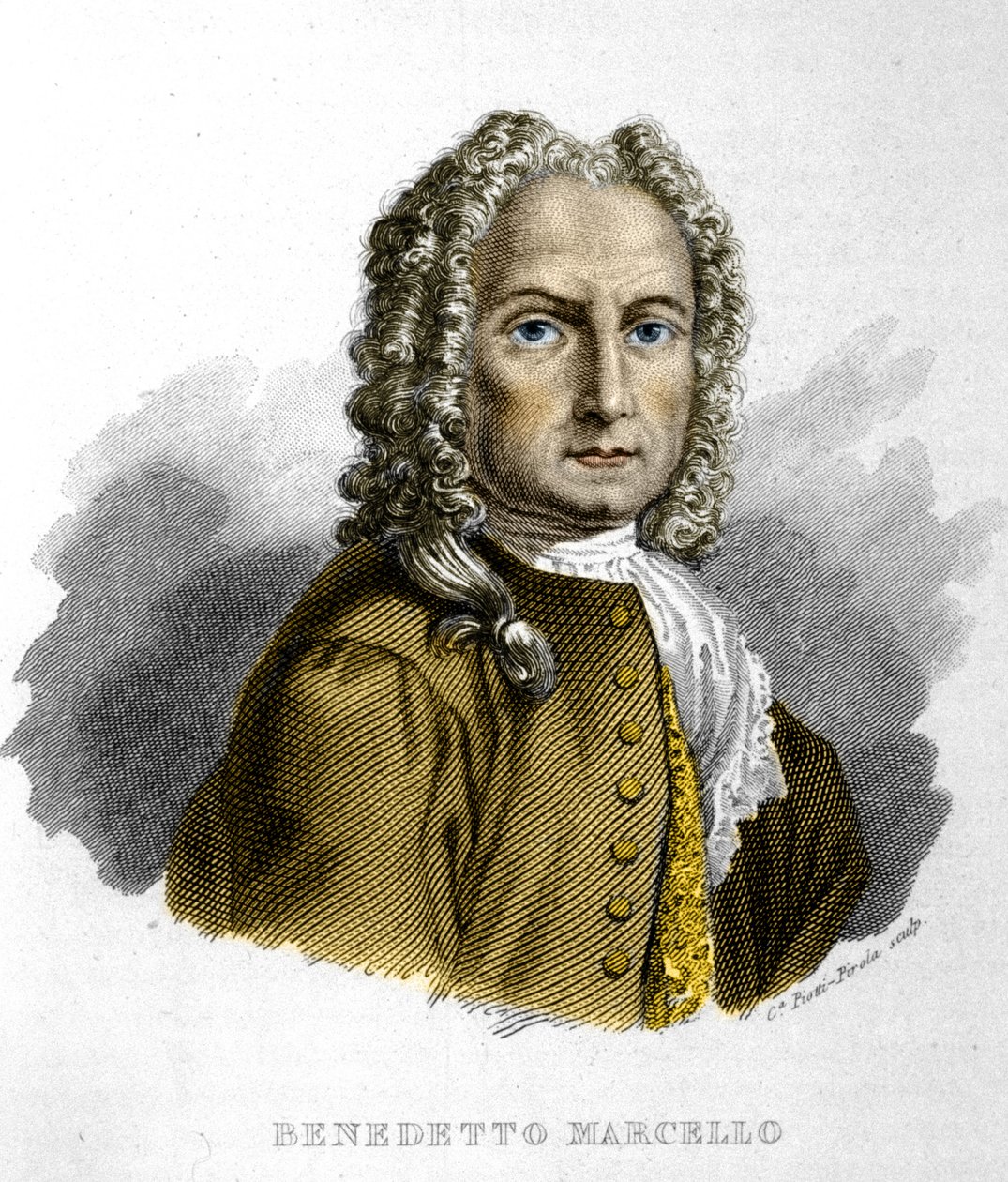 Benedetto Marcello (1686-1739) 意大利作曲家。 19 世纪雕刻米兰 作者 未知艺术家