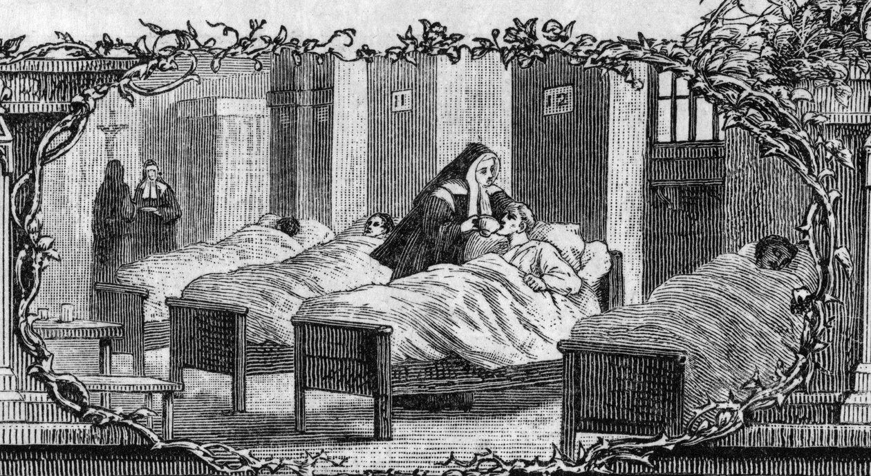伯纳黛特-苏比鲁斯（1844-1879）身穿修女服照顾病人。 作者 未知艺术家