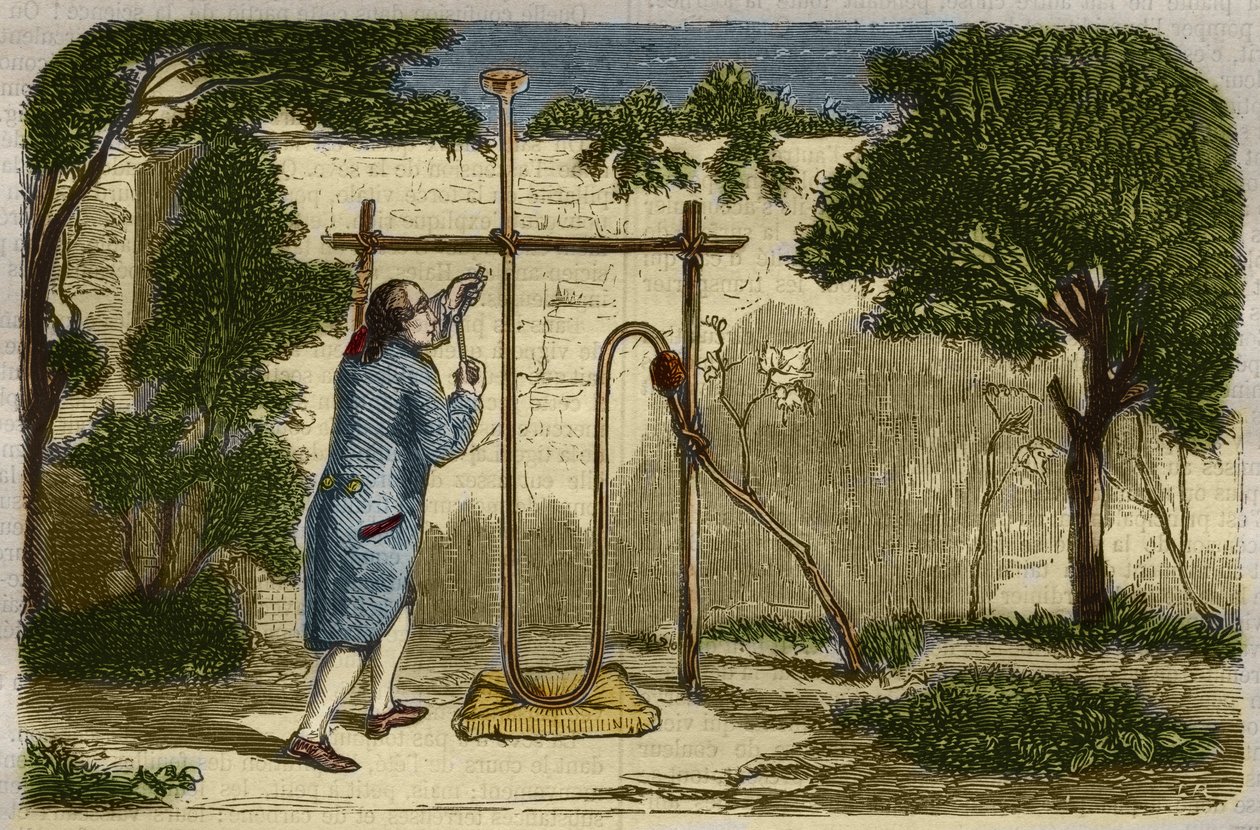 植物学：斯蒂芬-黑尔斯（1677-1761）于1727年在塞维的上升力上的经验。1859年在 "Le Musee Des Sciences "中的雕版画 作者 未知艺术家