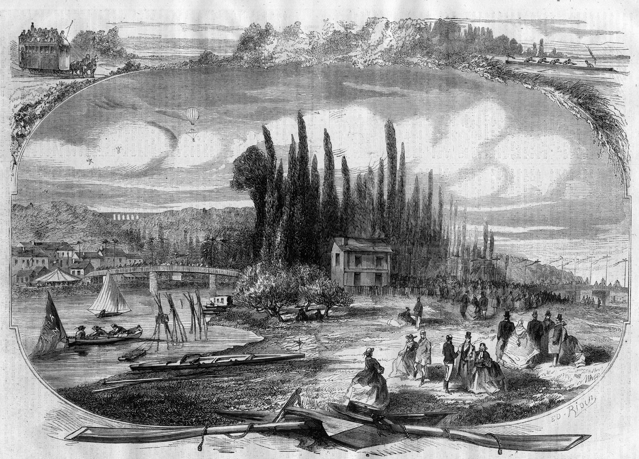 Bougival (Yvelines) 1868年的塞纳河畔 作者 未知艺术家