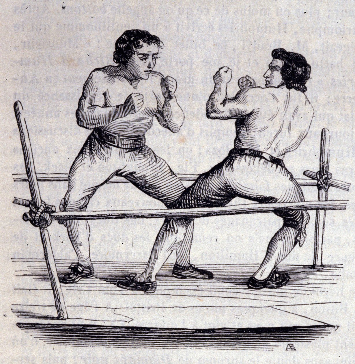 拳击手 Daniel Mendoza (1764-1836) 和 Richard Humphries (Humphreys) 在 1790 年。 19 世纪的雕刻 作者 未知艺术家