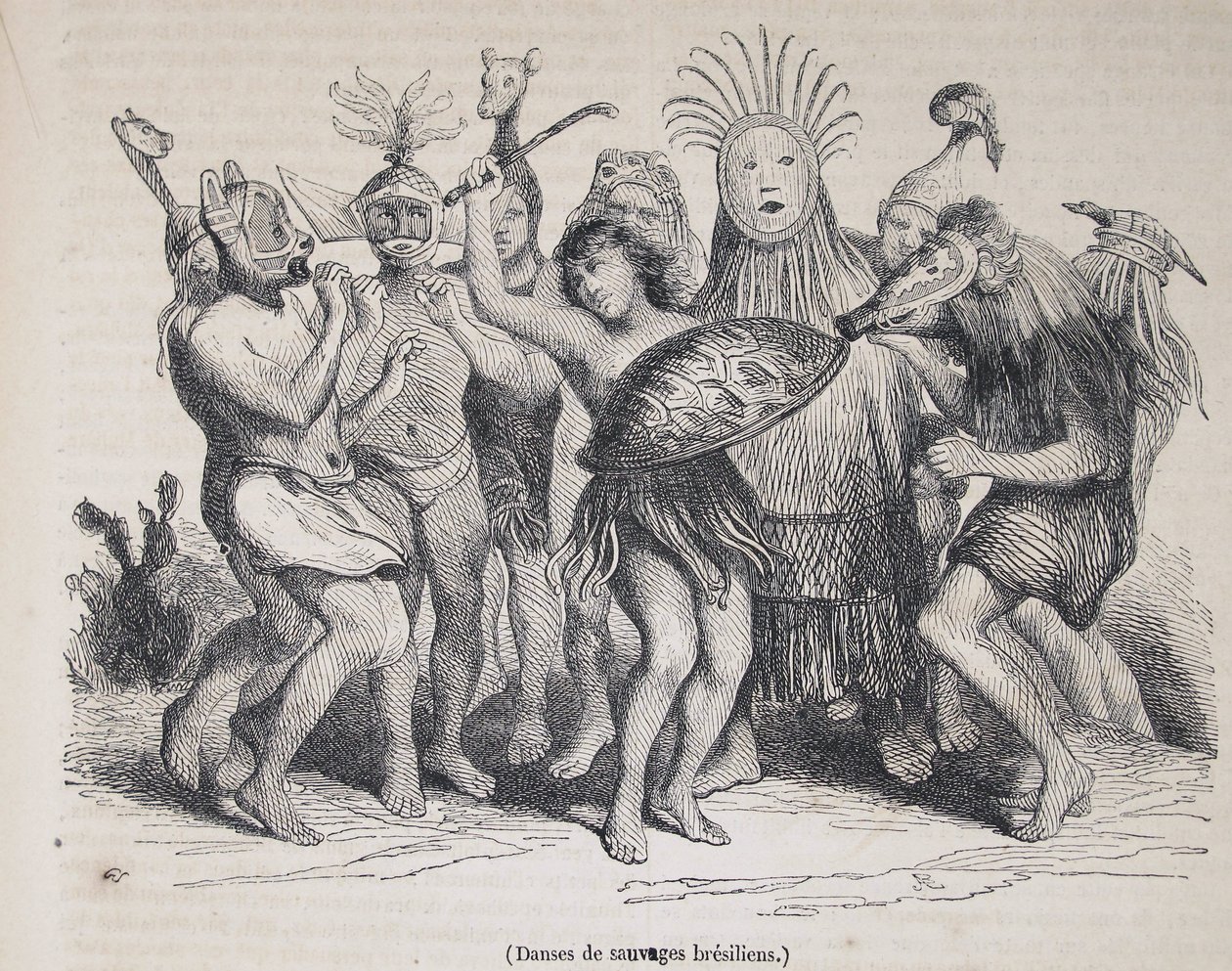 Brazilian natives dancing, from Le Magasin Pittoresque 作者 未知艺术家