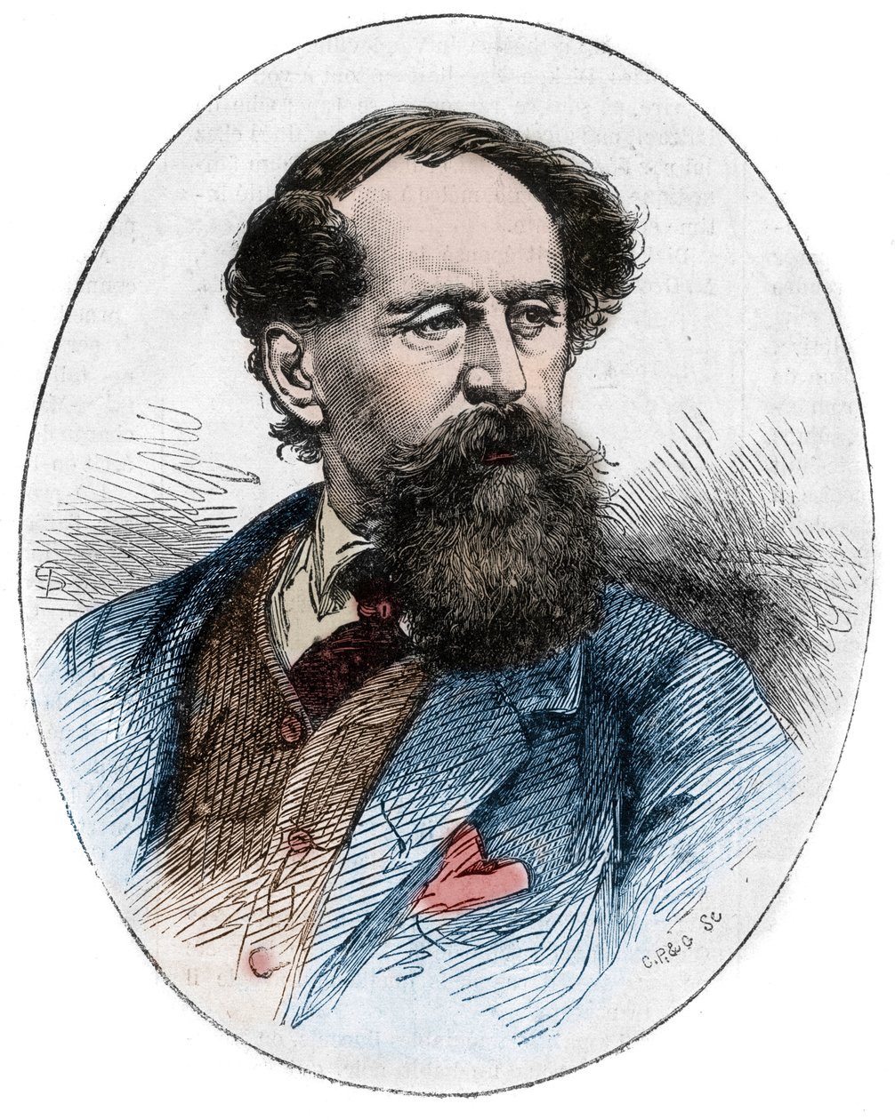 查尔斯-狄更斯（1812-1870）--英国小说家--英国作家查尔斯-狄更斯（1812-1870）的画像 作者 未知艺术家