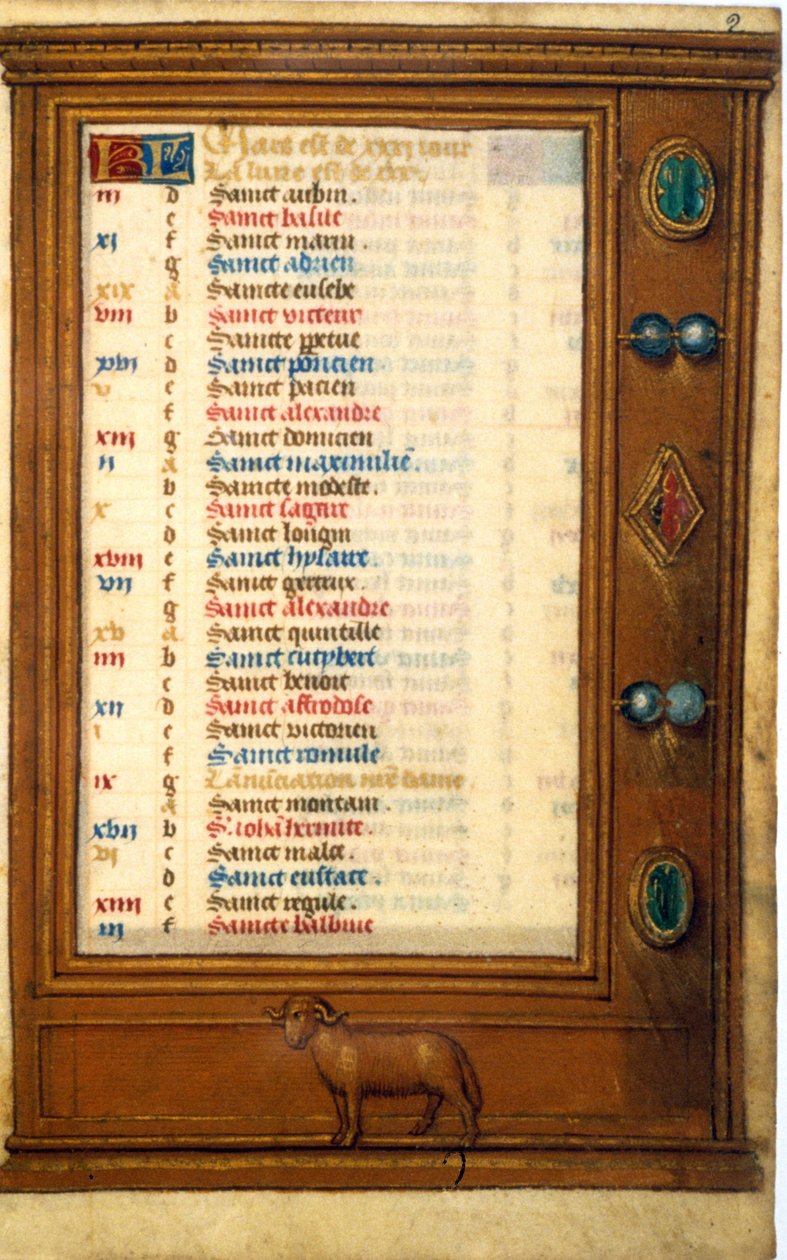 Calendar of March with the sign of Belier - Miniature of the Middle Ages: Request for permission from the Municipal Library of Toulouse (tel: 05 62 27 66 66) 作者 未知艺术家
