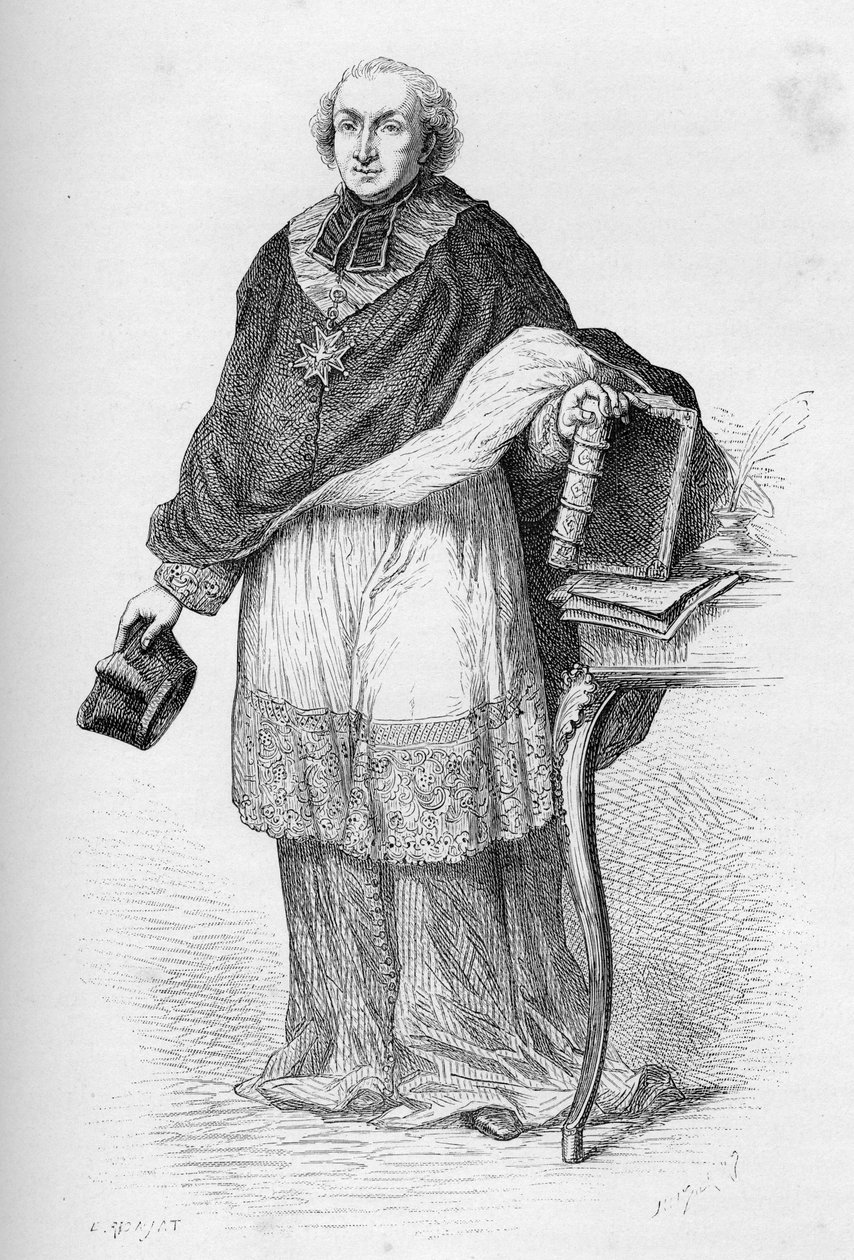 红衣主教Etienne-Charles de Lomenie de Brienne - Etienne de Lomenie de Brienne (1727-1794), 法国教士和政治家 -- 《L