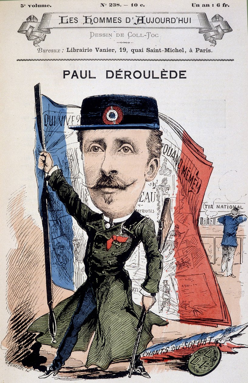 法国作家和政治家Paul Déleède（1846-1914）的漫画。在 "今日之人 "中。 作者 未知艺术家
