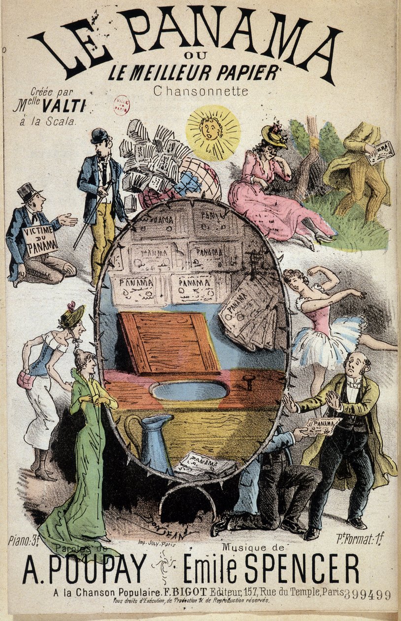 Cartoon song “Panama or the best paper”” created by Miss Valti à la Scala, lyrics by Poupay and music by Emile Spencer, sd 19th century 作者 未知艺术家