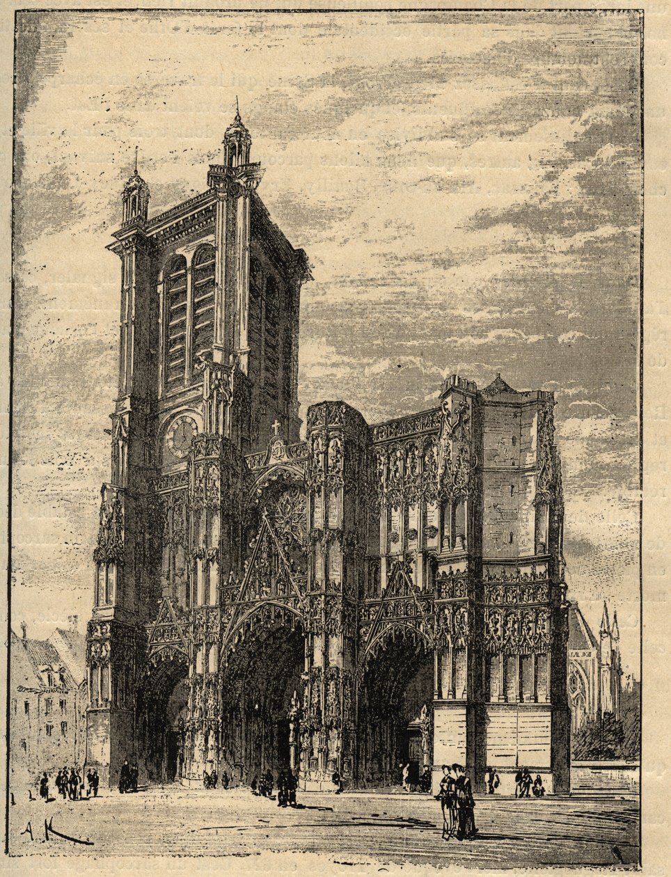 Cathedrale Saint-Pierre-et-Saint-Paul de Troyes - Champagne-Ardennes - "PATRIE "中的雕刻 - DESCRIPTION PECTUREQUIREQUE DE LA FRANCE EN 6 VOLUES BY LUCIEN HUARD - End 19th 作者 未知艺术家