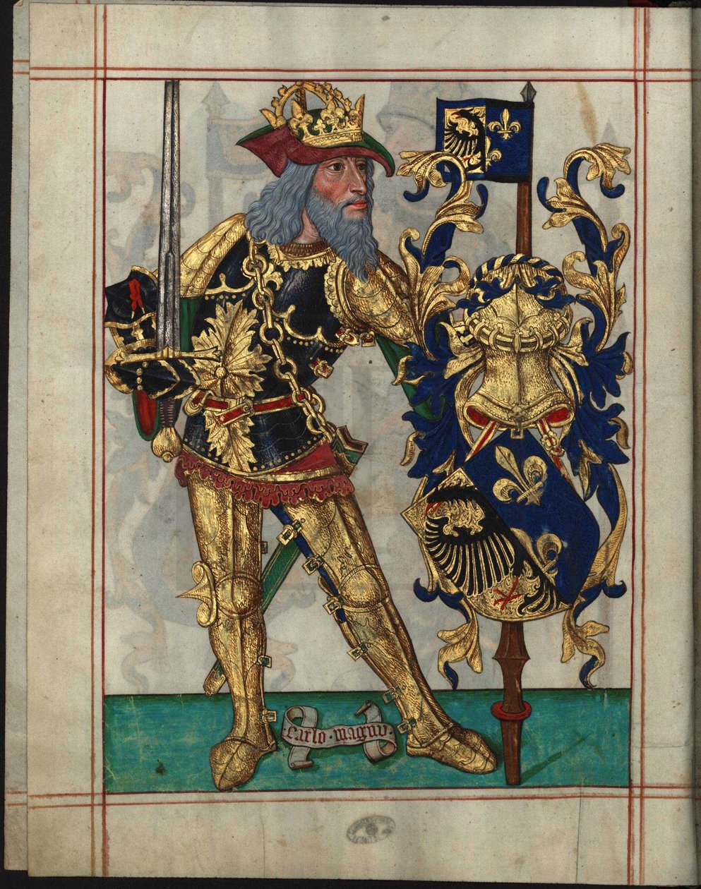 Charlemagne (742-814) - Charles the Great (From Livro do Ameiro-Mor) par Anonymous 作者 未知艺术家