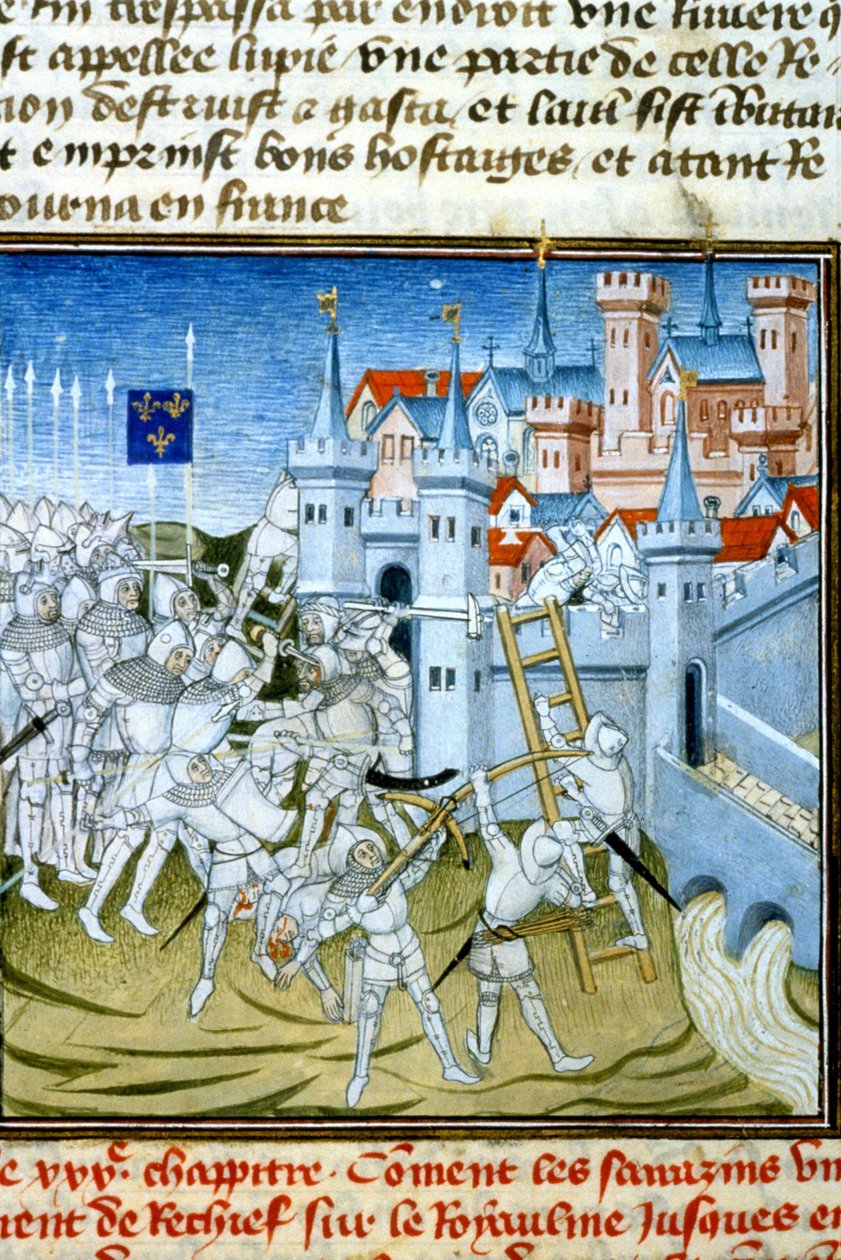 普瓦捷的查尔斯·马特 (Charles Martel)，732 年 - 14 世纪的缩影（参考文献 512、074r）向图卢兹市图书馆申请许可（电话：05 62 27 66 66） 作者 未知艺术家