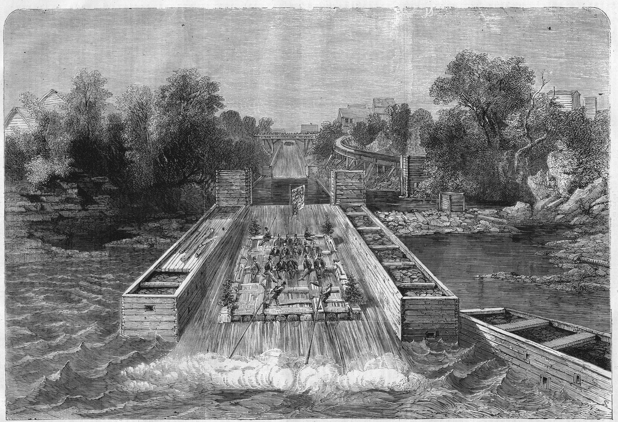 查尔斯-斯坦利-蒙克（1819-1894），加拿大第一位访问上加拿大奥托瓦瀑布的总督。在 "杰出的世界 "中的雕刻。 作者 未知艺术家