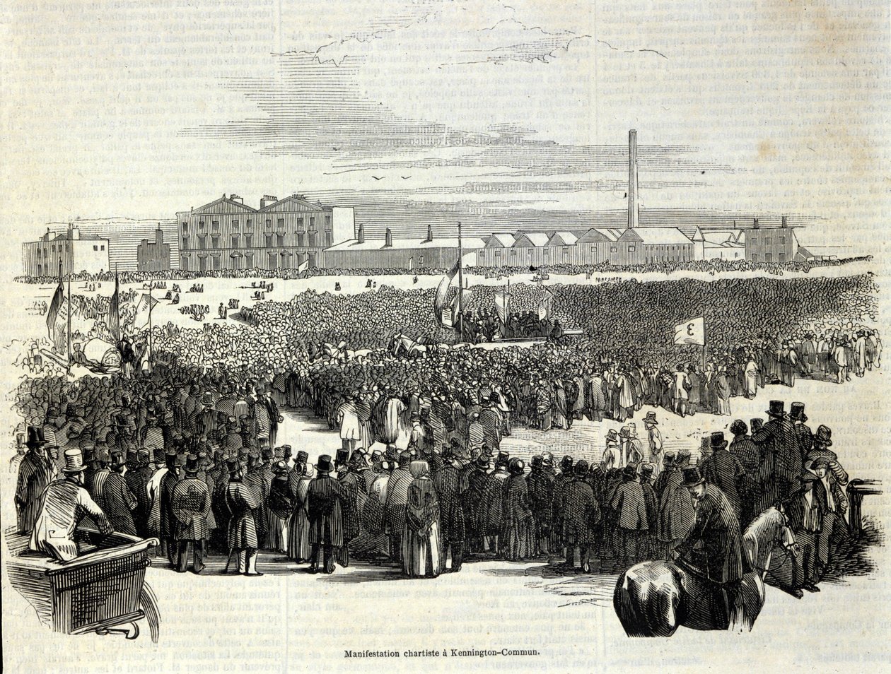 肯宁顿公地的宪章示威：它是社会主义的劳工政治运动先驱，1848 年版画 作者 未知艺术家