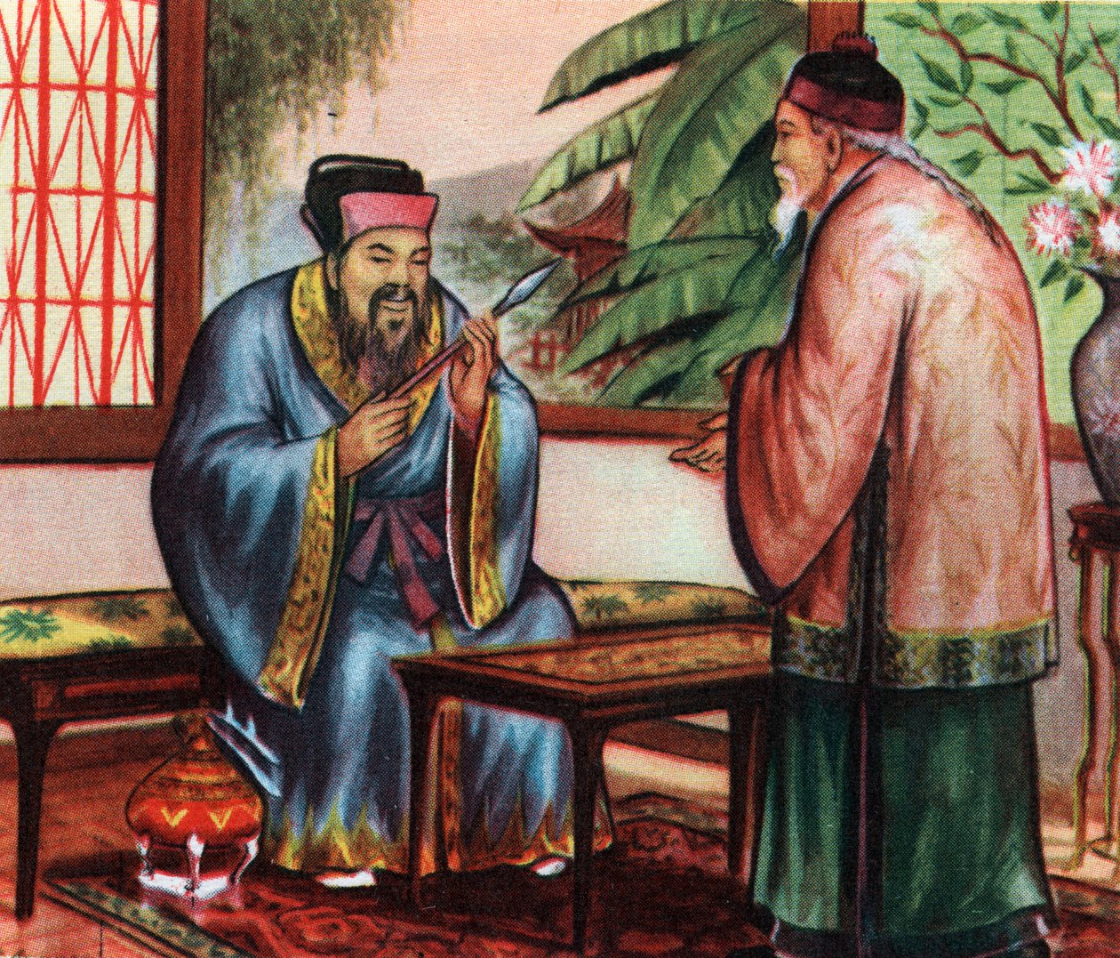 中国哲学家孔子（或孔夫子或孔子）（公元前 551-479 年），咨询古代文明知识 - 孔子（公元前 551-479 年），中国哲学家，咨询古代文明知识 - 私人收藏 作者 未知艺术家